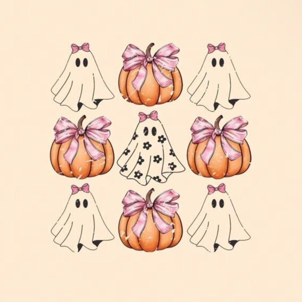Playful Halloween Cream Tee with Ghost and Pumpkin Design | SHEIN - Picture 3 of 4